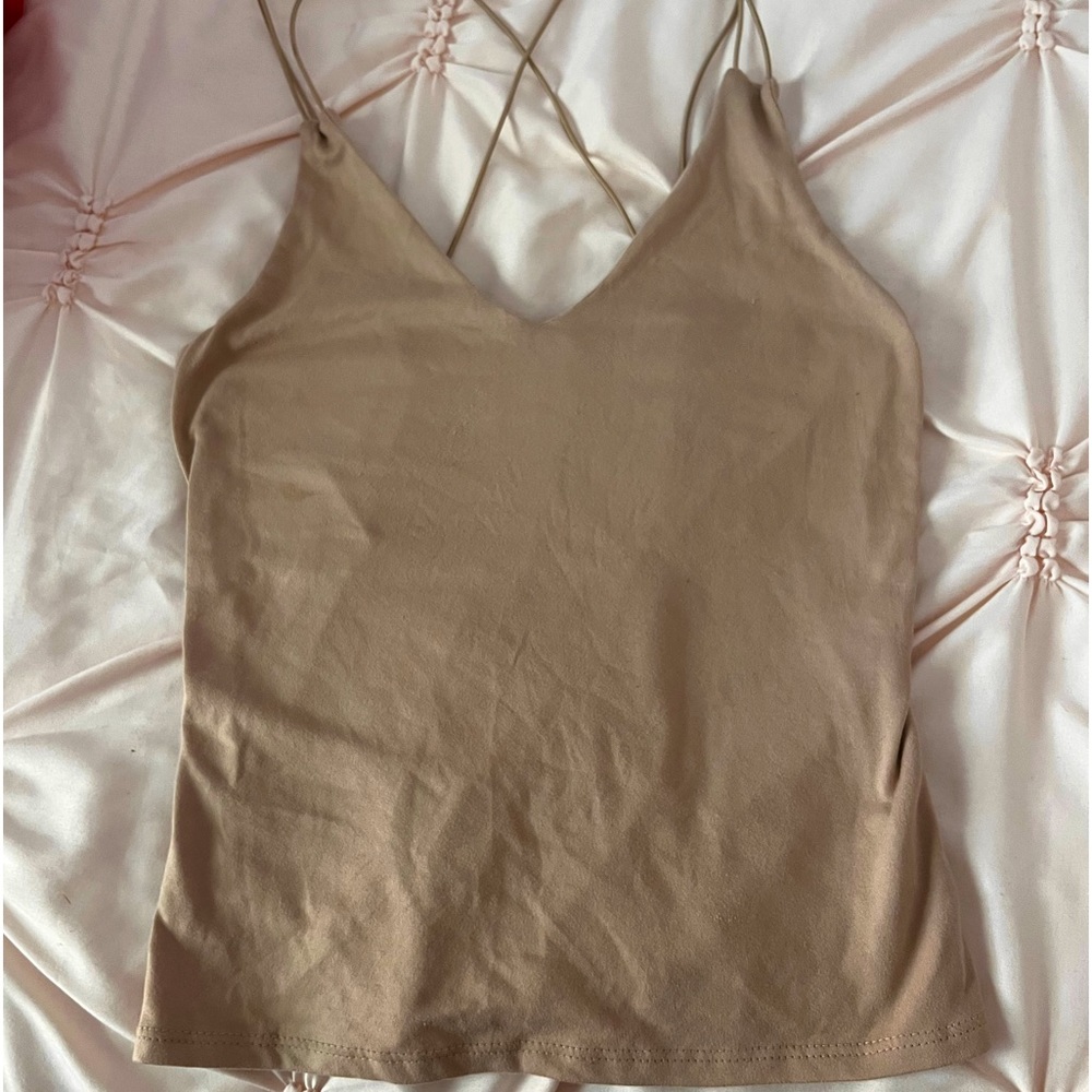 Brown cropped tank top